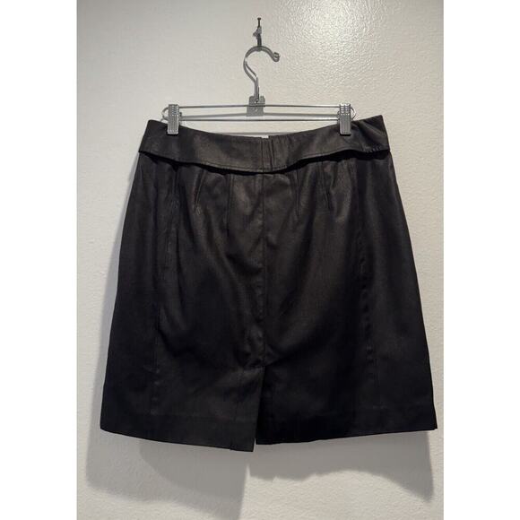 DKNY Jeans Women’s Size 6 Faux Suede Look Skirt Fold Over Pockets Black - Picture 2 of 7